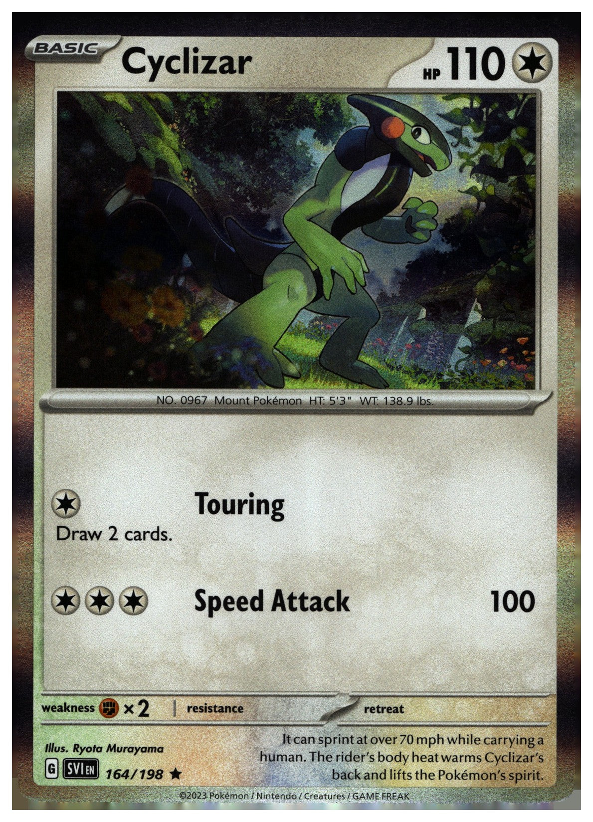 Cyclizar Holo Rare SV01: Scarlet & Violet Base Set 164/198 NM