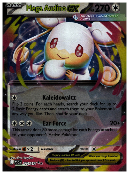 Mega Audino ex Holo Double Rare ME: Ascended Heroes 172/217 NM