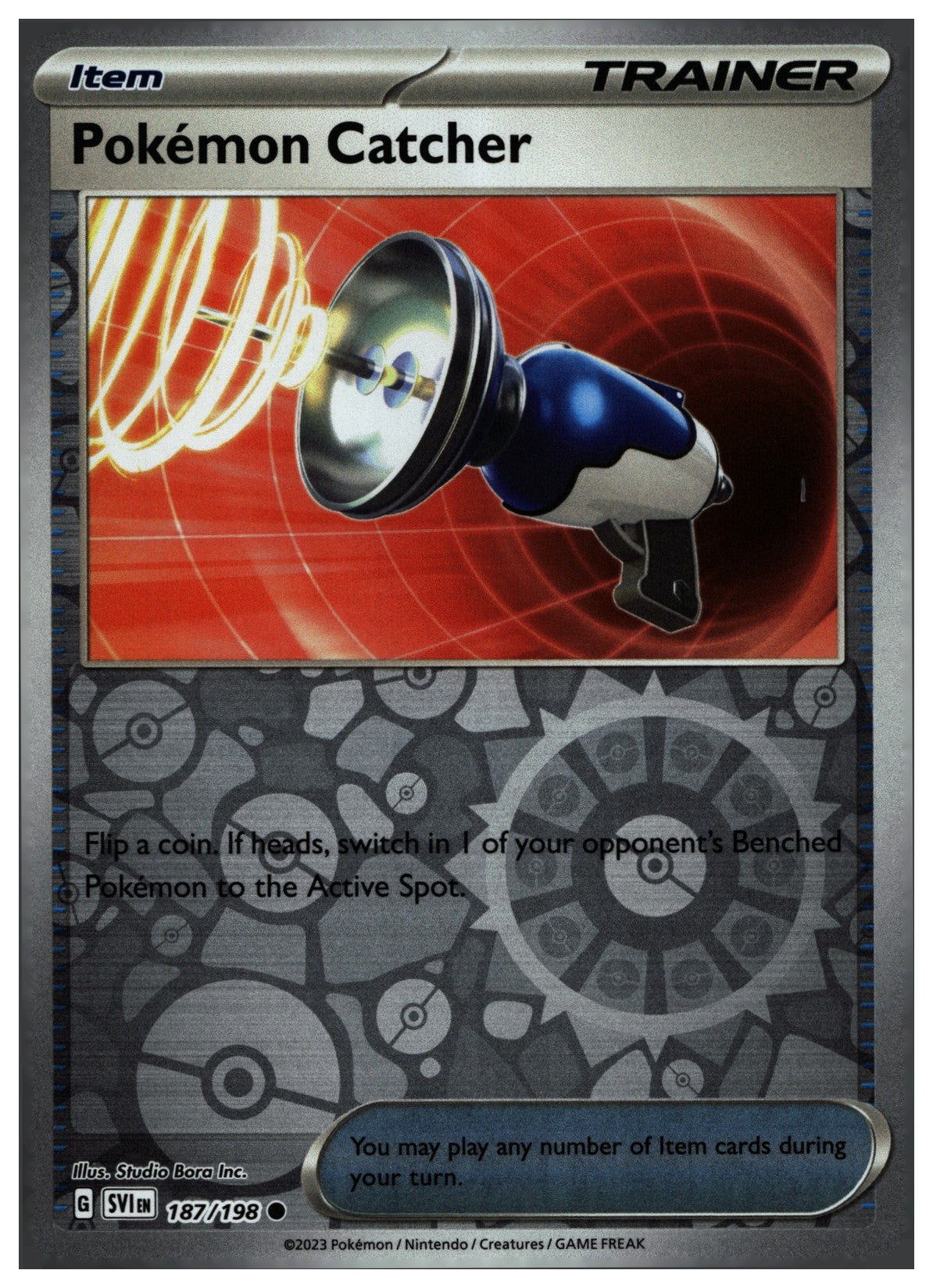 Pokemon Catcher Reverse Holo Common SV01: Scarlet & Violet Base Set 187/198 NM