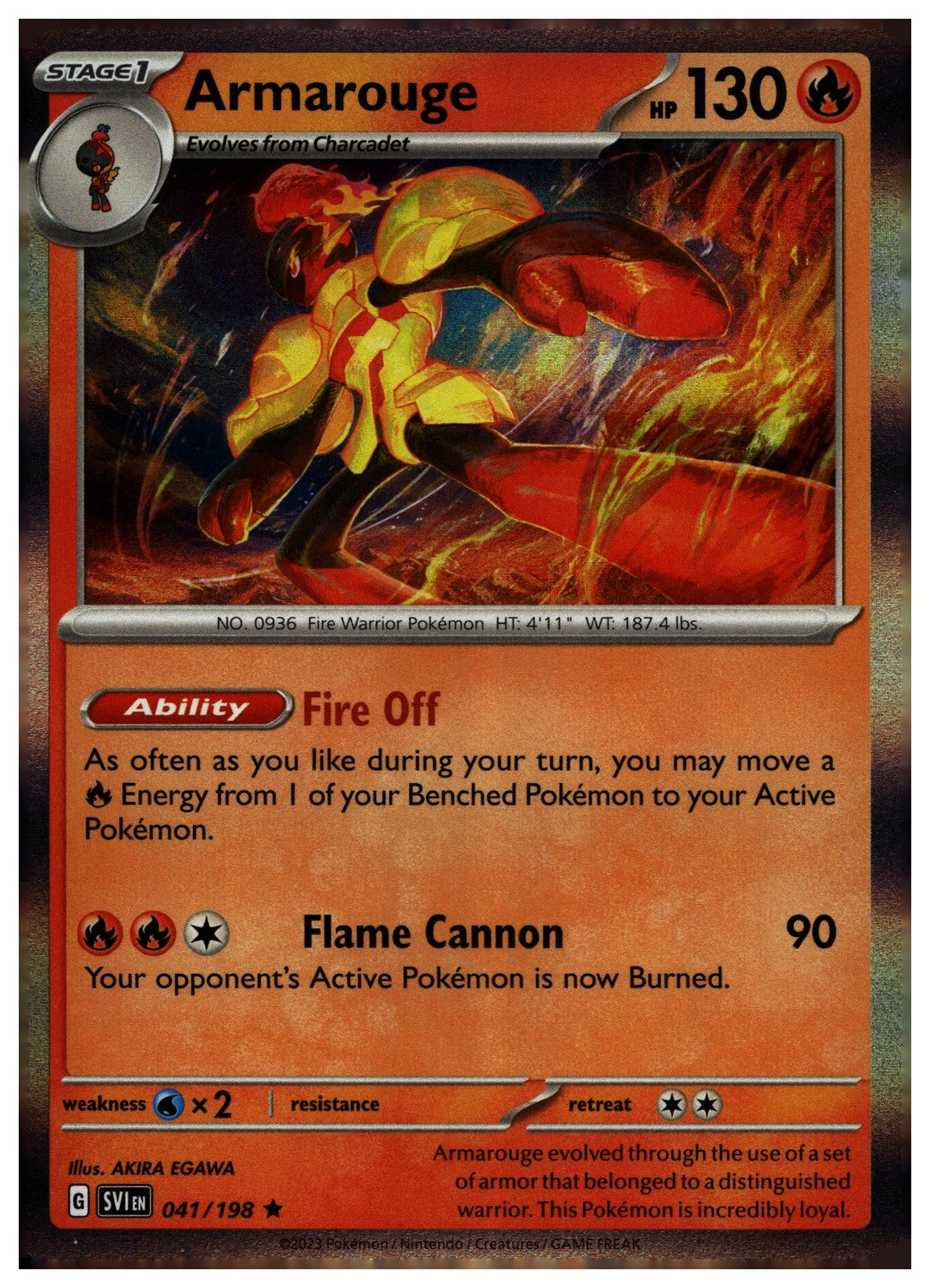 Armarouge Holo Rare SV01: Scarlet & Violet Base Set 041/198 NM