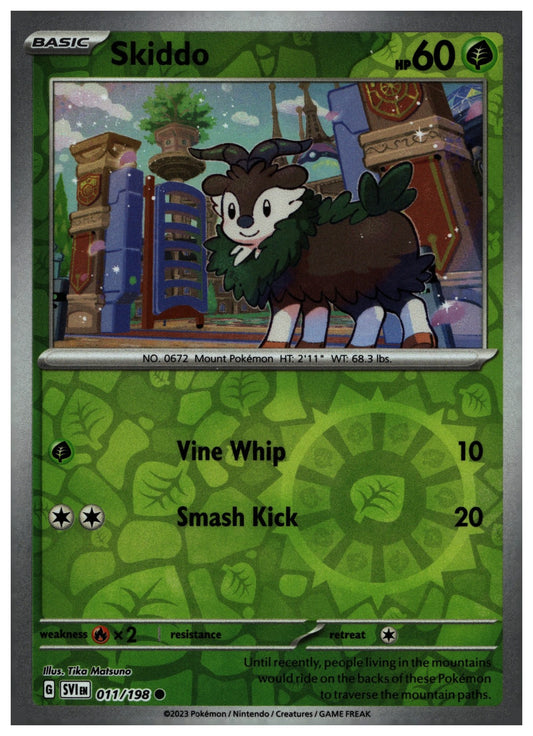 Skiddo Reverse Holo Common SV01: Scarlet & Violet Base Set 011/198 NM