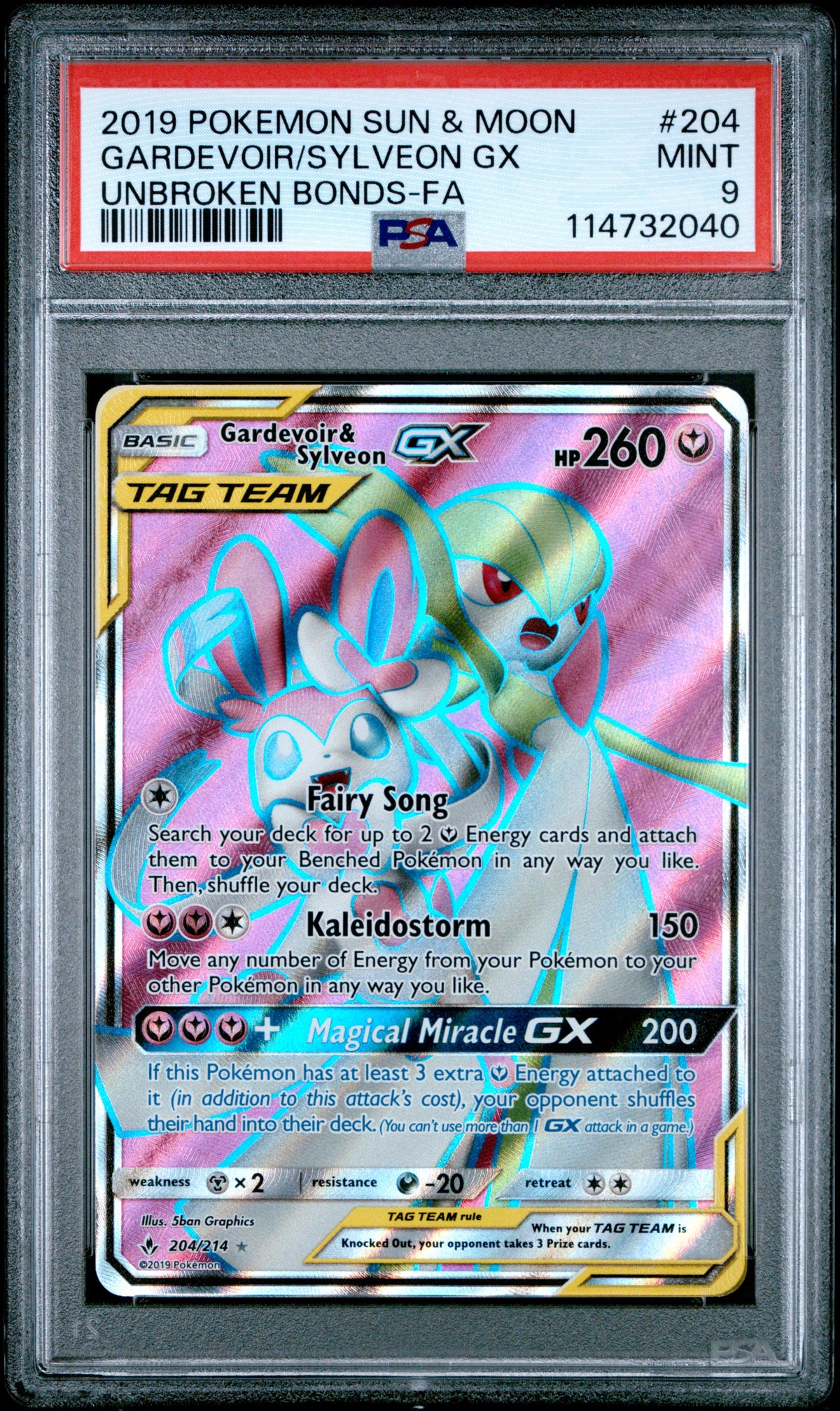 Gardevoir/Sylveon Gx Unbroken Bonds-Fa Pokemon Sun & Moon Unbroken Bonds 204 NM