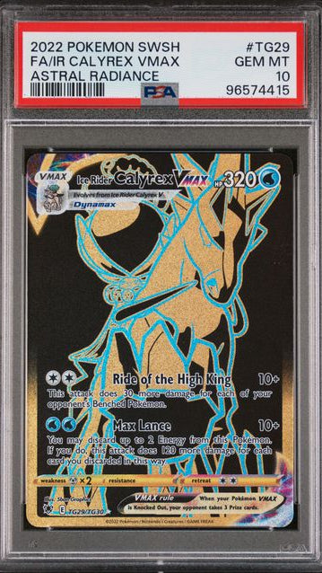 2022 Pokémon Astral Radiance TG29 Ice Rider Calyrex VMAX Trainer Gallery PSA 10 graded card