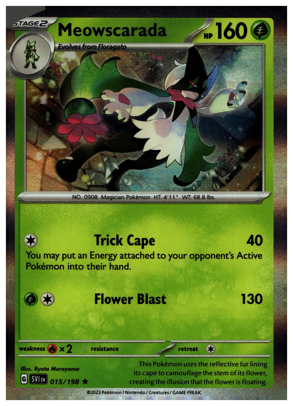 Meowscarada Holo Rare SV01: Scarlet & Violet Base Set 015/198 NM