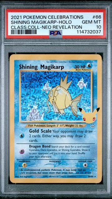 2021 Pokemon Celebrations Shining Magikarp 66 PSA 10 Gem Mint graded card